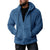 Men's Solid Color Fleece Zip-Up Drawstring Hoodie Sweatshirt