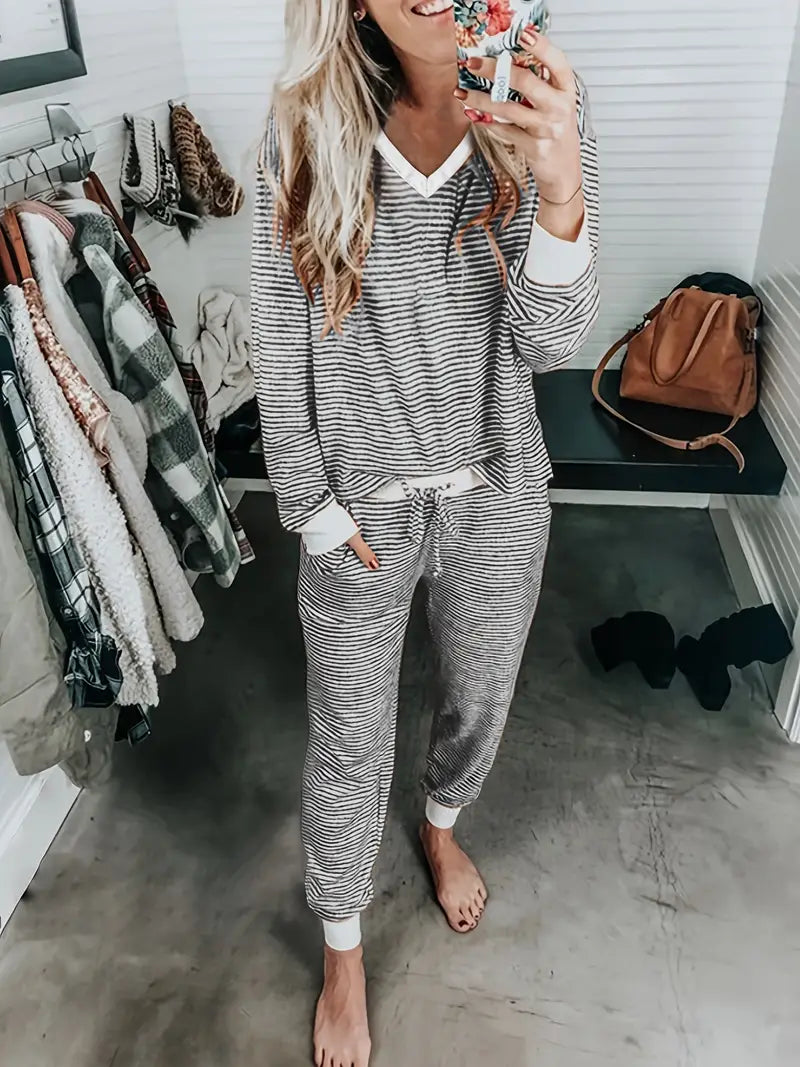 Women's Striped Lounge Pajamas Set (Buy 2 Free Shipping)