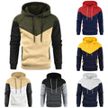 Men's Hoodie Pullover Patchwork Drawstring Sweatshirt With Pocket Sports & Outdoor Casual Daily