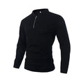 Men's Half Zip Texture Stretch Baseball Collar Long Sleeve Tracksuit