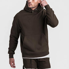 Men's Fleece Hidden Zipper Pocket Detail Hoodie