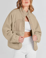 Women's  Button Down Fuzzy Fleece Jacket (Buy 2 Free Shipping)