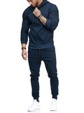 Zipper Detail Drawstring Hoodie & Sweatpants