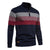 Men's Contrast Striped Half-Zip Stand Collar Sweater