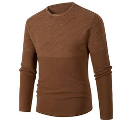 Men's Casual Solid Color Round Neck Pullover Sweater