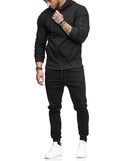 Zipper Detail Drawstring Hoodie & Sweatpants