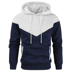 Men's Hoodie Pullover Patchwork Drawstring Sweatshirt With Pocket Sports & Outdoor Casual Daily