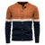 Men's Stand Collar Cotton Contrast Striped Cable Cardigan