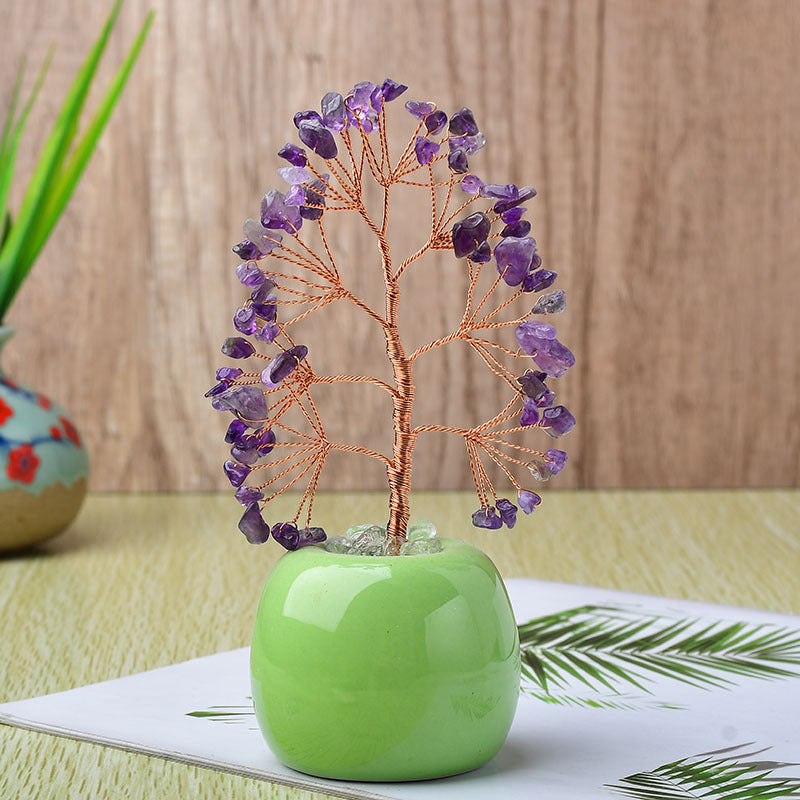 Colorful Apple Porcelain Crystal Fortune Tree