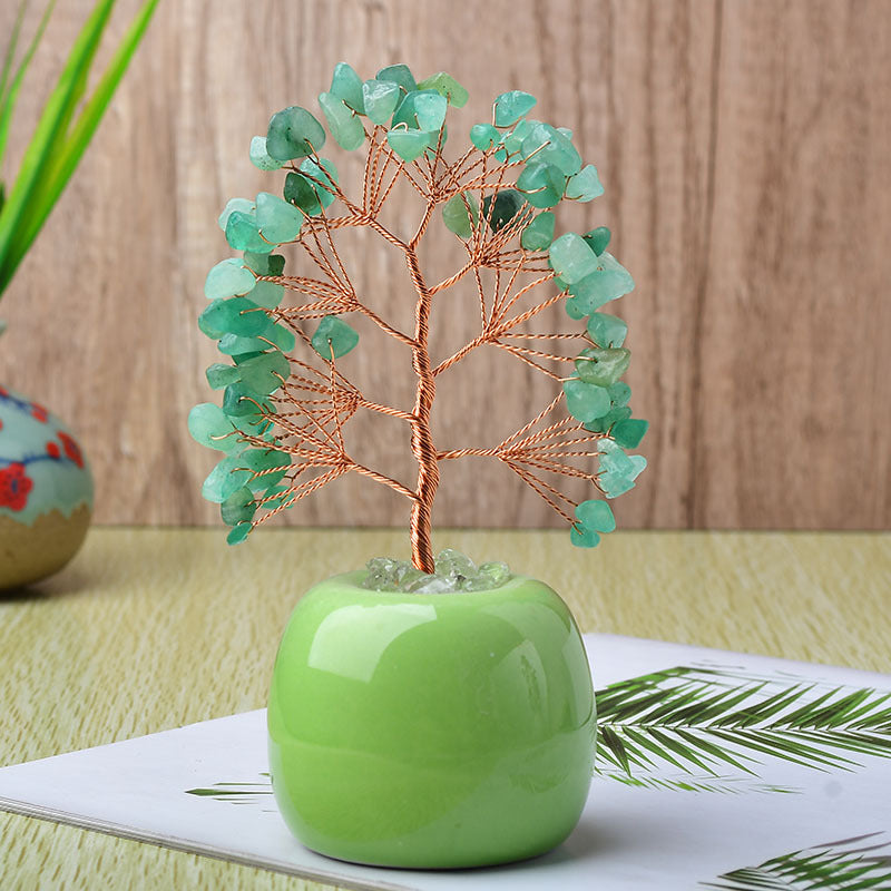Colorful Apple Porcelain Crystal Fortune Tree