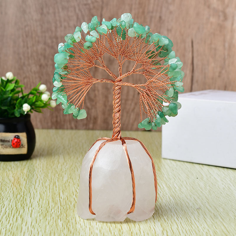 Natural White Crystal Base Fortune Tree
