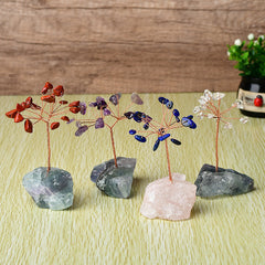 Natural Stone Crystal Base Mini Fortune Tree