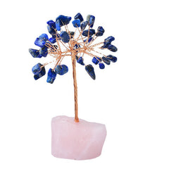 Natural Pink Crystal Base Fortune Tree