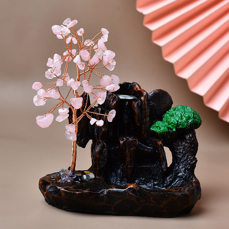 Natural Pink Crystal Fortune Tree Gift