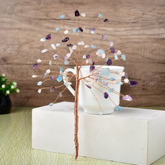 Natural Tri-color Flower Branches Colorful Flowers Crystal Fortune Tree