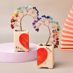 Fortune Crystal Tree with Heart Pot