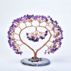 Crystal Fortune Tree with Natural Agate Base
