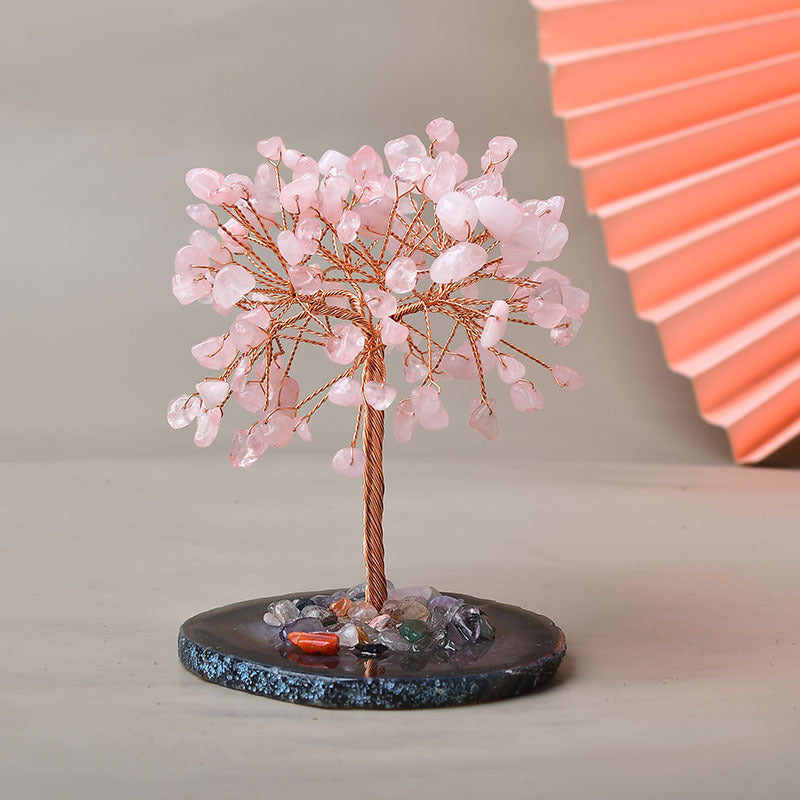 Crystal Fortune Tree Natural Agate Piece Base Ornament