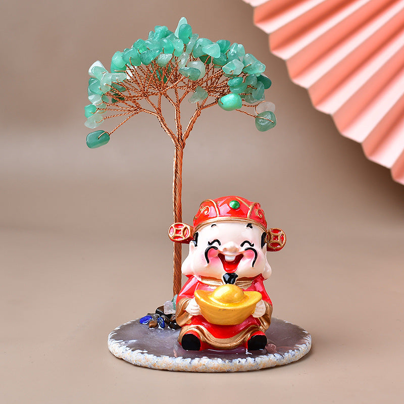 Natural Green Aventurine Amethyst Fortune Tree