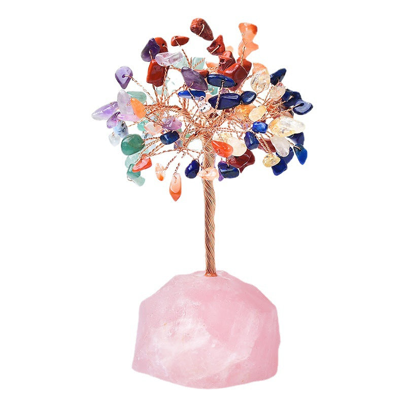 Natural Colorful Crystal Fortune Tree Coffee Table Ornaments