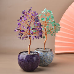 Natural Citrine Fortune Tree Ornaments