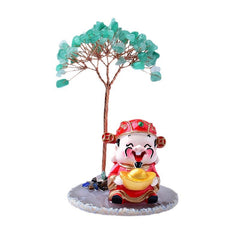 Natural Green Aventurine Amethyst Fortune Tree