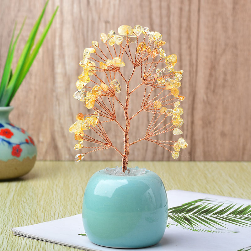 Colorful Apple Porcelain Crystal Fortune Tree