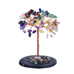 Crystal Fortune Tree Natural Agate Piece Base Ornament