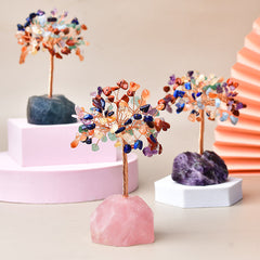 Natural Colorful Crystal Fortune Tree Coffee Table Ornaments