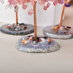 Crystal Fortune Tree Natural Agate Piece Base Ornament