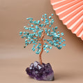 Natural Amethyst Cluster Base Copper Wire Fortune Tree