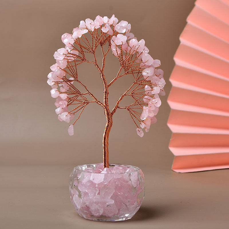 Diamond Bowl Natural Crystal Fortune Tree Ornaments