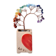 Fortune Crystal Tree with Heart Pot