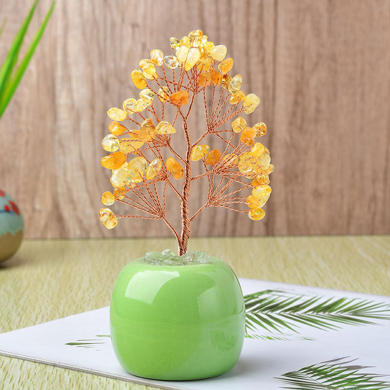 Colorful Apple Porcelain Crystal Fortune Tree