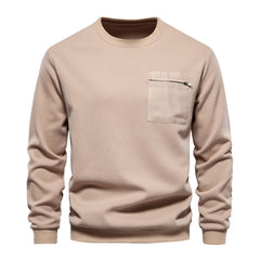 Men's Casual Classic Design Crew Neck Pullover Sweatshirt