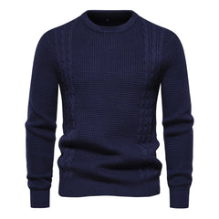 Men's Casual Warm Slightly Stretch Crew Neck Pullover Sweater