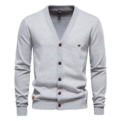 Men's Slim Fit V-Neck Cardigan Sweater