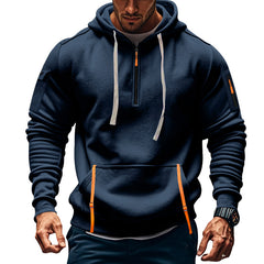 Men's Fleece Lined Multiple Pockets Sports Hoodie