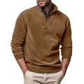 Men's Zipper Stand Collar Henley Sweatshirt