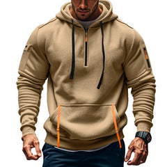 Men's Fleece Lined Multiple Pockets Sports Hoodie