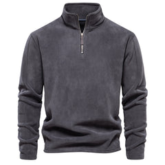 Men's Half-Stand Collar Sherpa Fleece Sweater