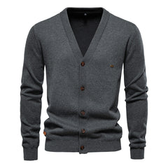 Men's Slim Fit V-Neck Cardigan Sweater