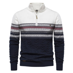 Men's Ethnic Patterns Casual Half-Zip Knit Sweater