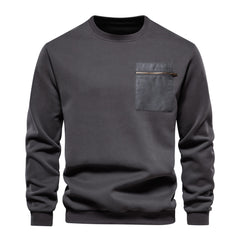 Men's Casual Classic Design Crew Neck Pullover Sweatshirt