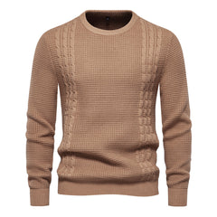 Men's Casual Warm Slightly Stretch Crew Neck Pullover Sweater