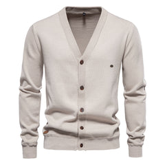 Men's Slim Fit V-Neck Cardigan Sweater