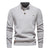 Men's Mock Neck Button-Up Cotton Pullover Sweater