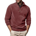 Men's Zipper Stand Collar Henley Sweatshirt