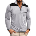 Men's Color Block Long Sleeve Stand Collar Zip Sweatshirt