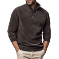 Men's Zipper Stand Collar Henley Sweatshirt